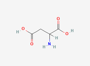 Two-dimensional chemical structure of DL-Aspartic acid, CAS 617-45-8
