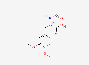 Two-dimensional chemical structure of (R,S)-N-Acetyl-(3,4-dimethoxyphenyl)-alanine, monohydrate, CAS 27313-65-1