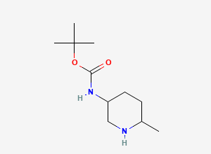 Two-dimensional chemical structure of tert-butyl N-(6-methylpiperidin-3-yl)carbamate