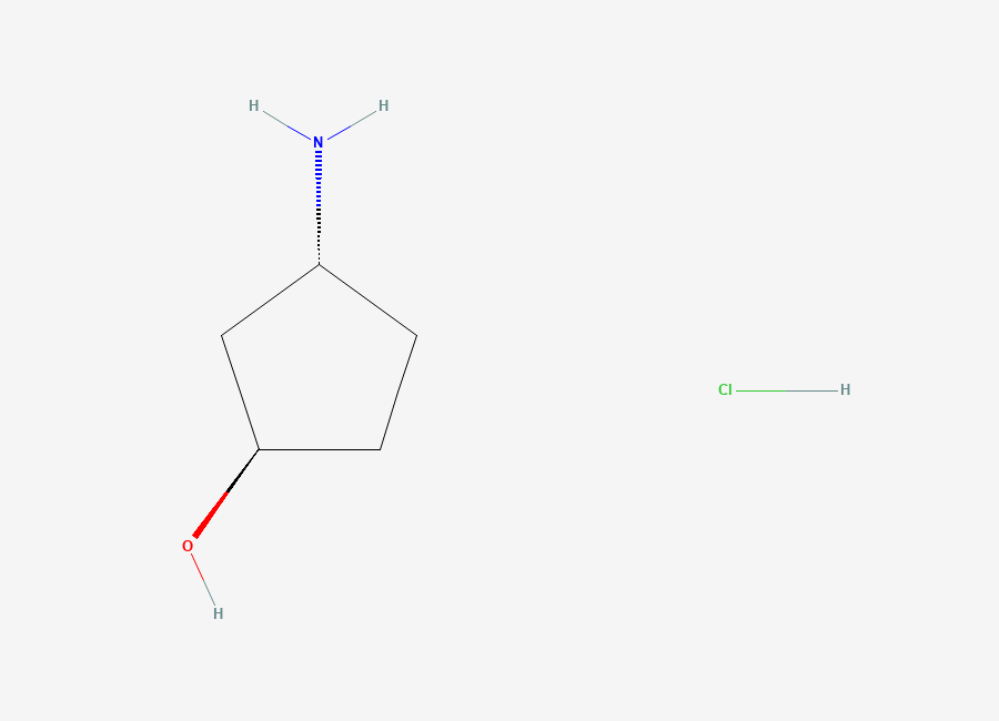 Two-dimensional chemical structure of rac-(1R,3R)-3-aminocyclopentan-1-ol hydrochloride