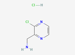 Two-dimensional chemical structure of 2-Aminomethyl-3-chloropyrazine HCl, CAS 939412-86-9
