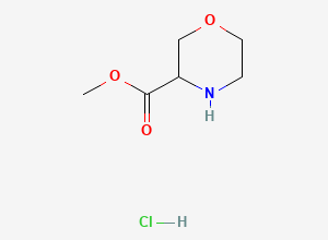 Two-dimensional chemical structure of Methyl morpholine-3-carboxylate hydrochloride