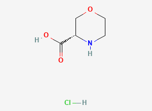 Two-dimensional chemical structure of (S)-Morpholine-3-carboxylic acid hydrochloride