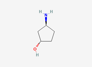 Two-dimensional chemical structure of (1S,3S)-3-Aminocyclopentan-1-ol