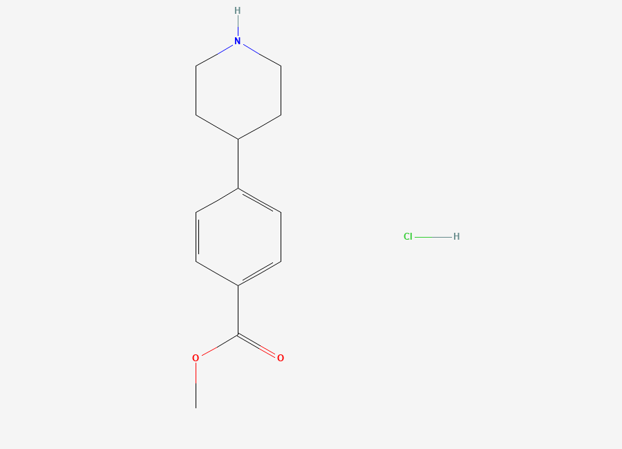 Two-dimensional chemical structure of Methyl 4-(piperidin-4-yl)benzoate hydrochloride