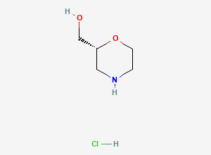 Two-dimensional chemical structure of (2R)-morpholin-2-ylmethanol hydrochloride