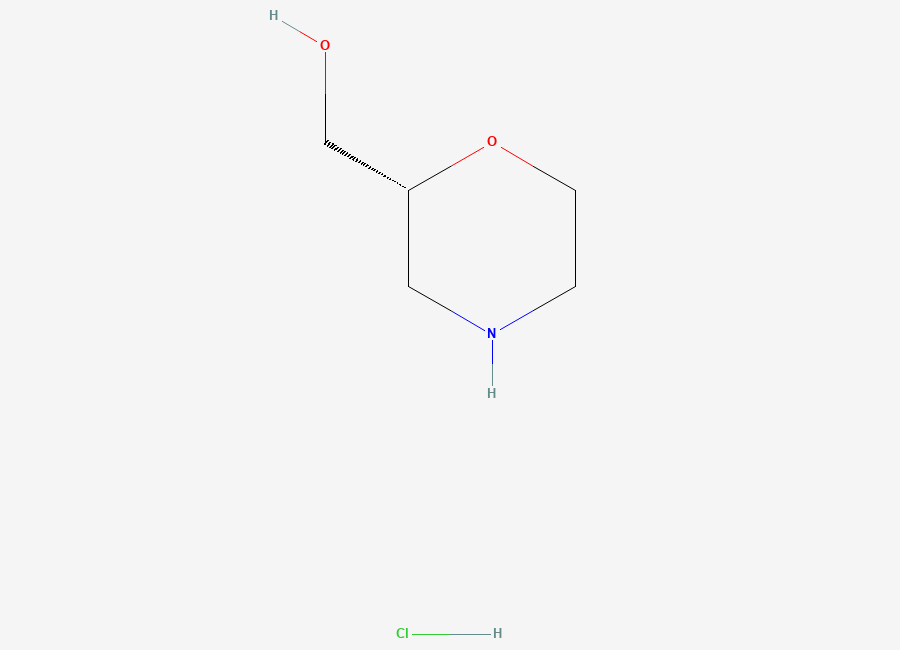Two-dimensional chemical structure of (2R)-morpholin-2-ylmethanol hydrochloride