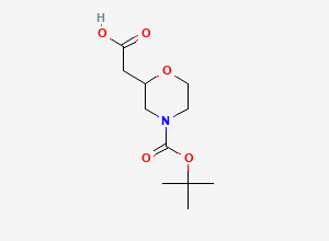Two-dimensional chemical structure of 2-(4-(Tert-butoxycarbonyl)morpholin-2-yl)acetic acid