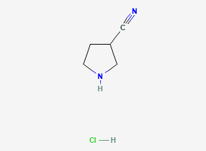 Two-dimensional chemical structure of Pyrrolidine-3-carbonitrile hydrochloride