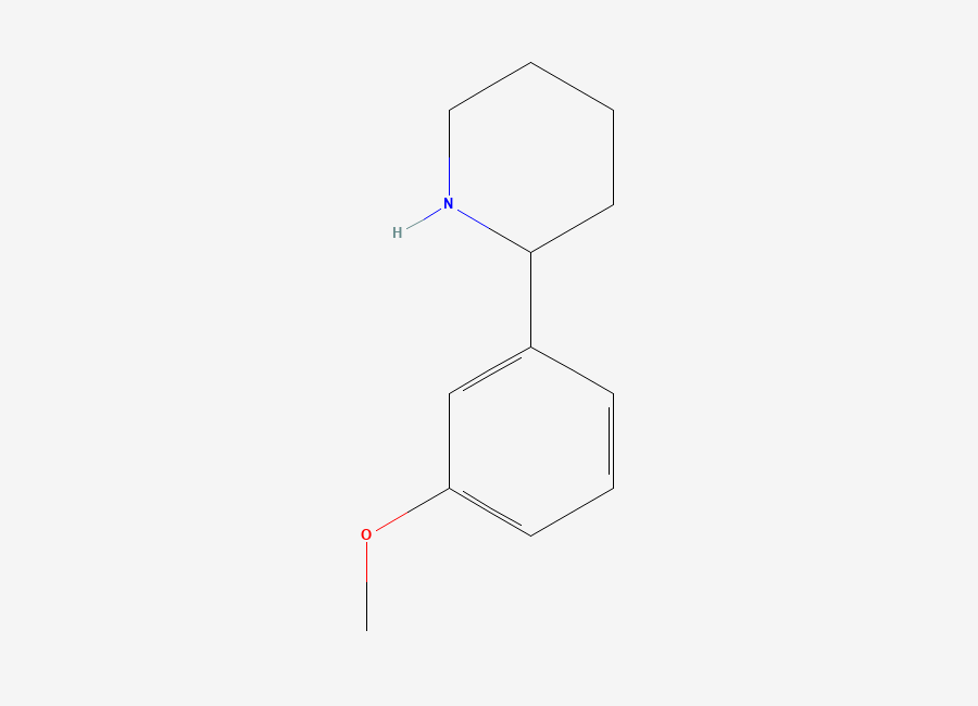 Two-dimensional chemical structure of 2-(3-Methoxyphenyl)piperidine