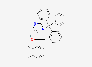 Two-dimensional chemical structure of 1'-Hydroxy N-Trityl Medetomidine, CAS 176721-03-2