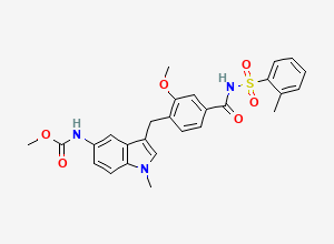 Two-dimensional chemical structure of Zafirlukast Related Compound C / Decyclopentyl Zafirlukast Methyl Ester, CAS 1159195-67-1