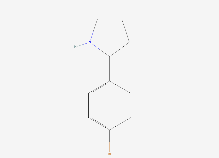 Two-dimensional chemical structure of 2-(4-Bromophenyl)pyrrolidine