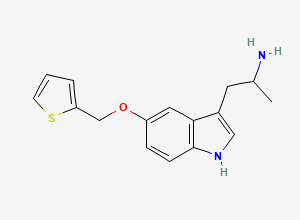 Two-dimensional chemical structure of 1-(5-(2-Thenyloxy)-1H-indol-3-yl)propan-2-amine