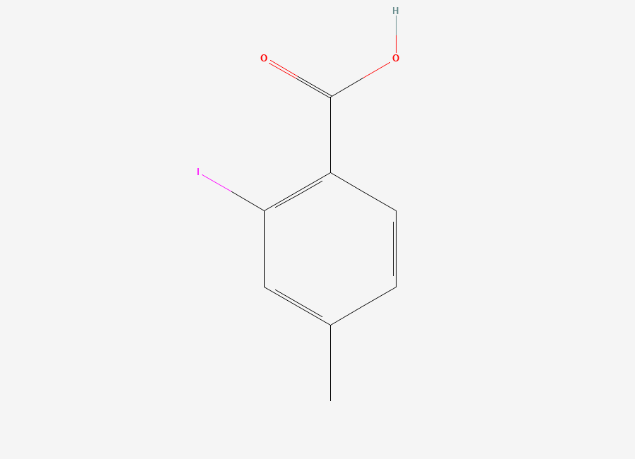 Two-dimensional chemical structure of 2-Iodo-4-methylbenzoic acid