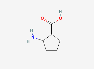 Two-dimensional chemical structure of Cyclopentanecarboxylic acid, 2-amino-
