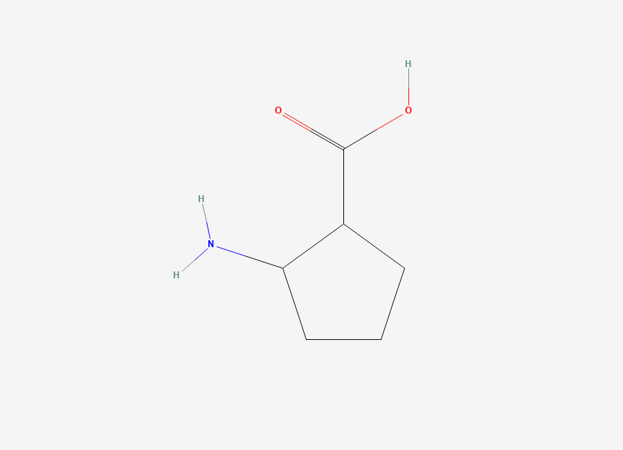 Two-dimensional chemical structure of Cyclopentanecarboxylic acid, 2-amino-