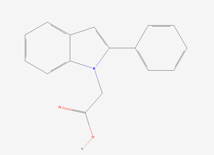 Two-dimensional chemical structure of (2-phenyl-1H-indol-1-yl)acetic acid