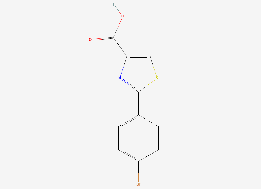 Two-dimensional chemical structure of 2-(4-Bromophenyl)-1,3-thiazole-4-carboxylic acid