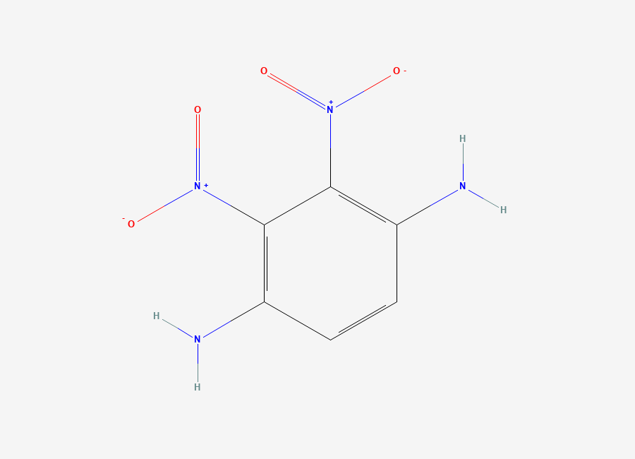 Two-dimensional chemical structure of 2,3-Dinitrobenzene-1,4-diamine
