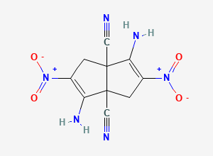 Two-dimensional chemical structure of 3,6-diamino-2,5-dinitro-1,3a,4,6a-tetrahydropentalene-3a,6a-dicarbonitrile