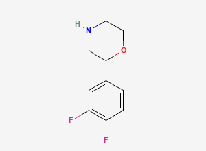 Two-dimensional chemical structure of 2-(3,4-Difluorophenyl)morpholine