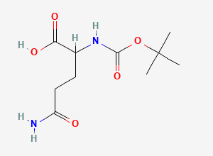 Two-dimensional chemical structure of 2-{[(Tert-butoxy)carbonyl]amino}-4-carbamoylbutanoic acid