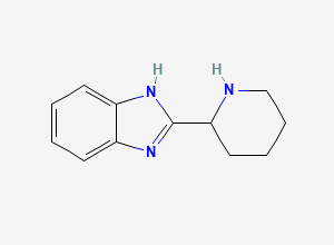 Two-dimensional chemical structure of 2-(piperidin-2-yl)-1H-1,3-benzodiazole