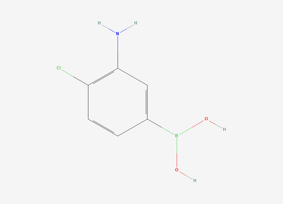 Two-dimensional chemical structure of 3-Amino-4-chlorophenylboronic acid