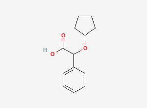 Two-dimensional chemical structure of 2-(Cyclopentyloxy)-2-phenylacetic acid