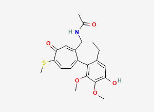 Two-dimensional chemical structure of Thiocolchicoside EP Impurity C / 3-O-Demethyl Thiocolchicine, CAS 87424-25-7