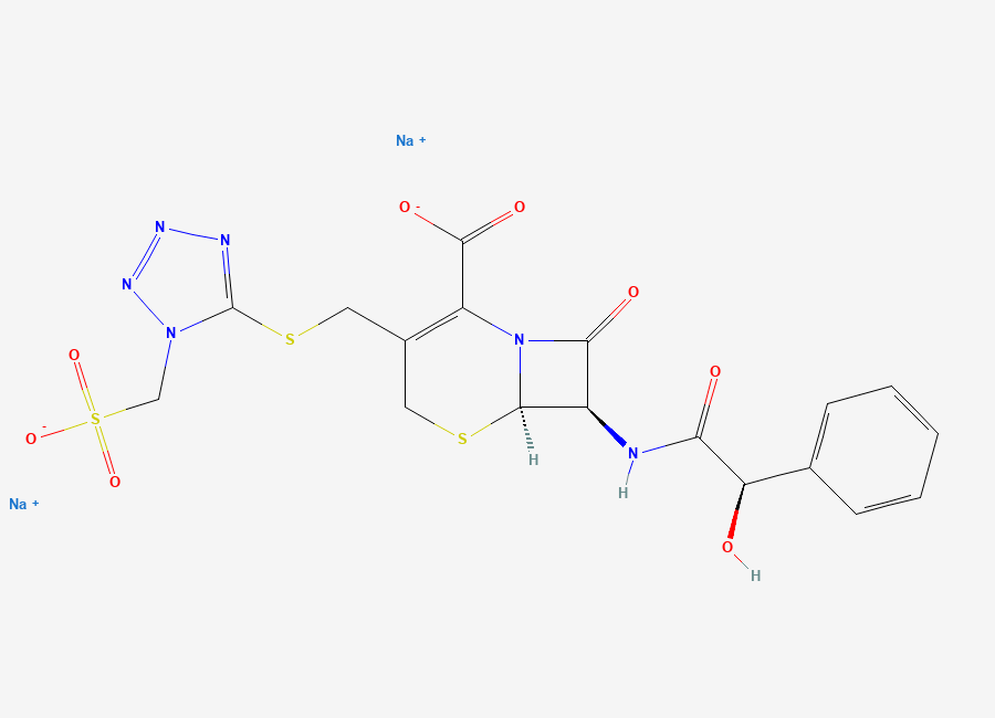 Two-dimensional chemical structure of Cefonicid Sodium