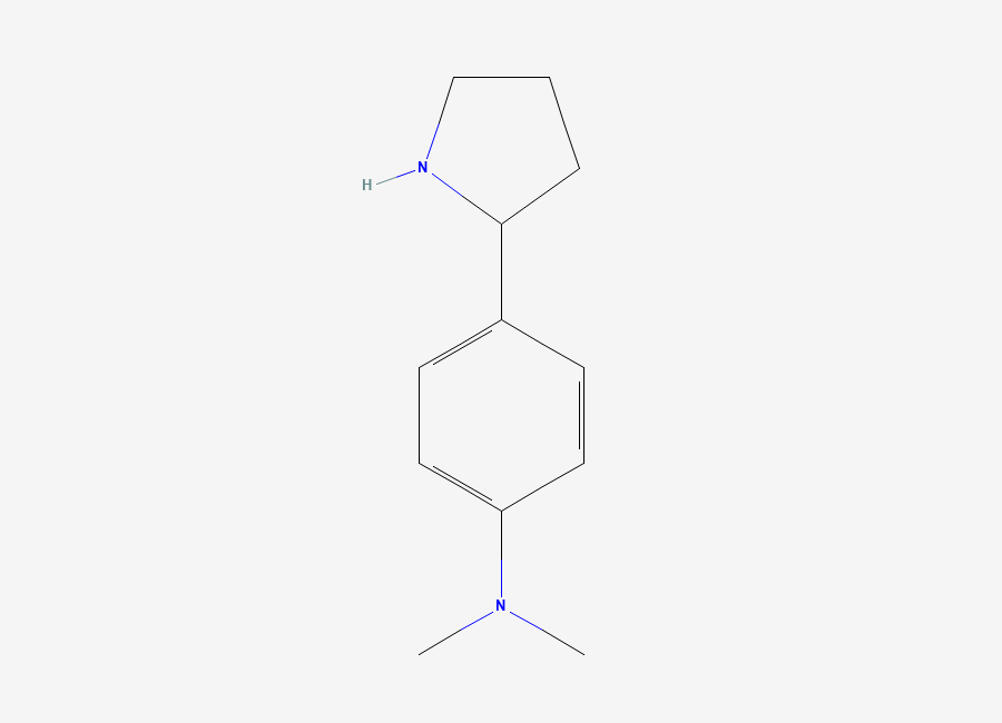Two-dimensional chemical structure of N,N-dimethyl-4-(pyrrolidin-2-yl)aniline