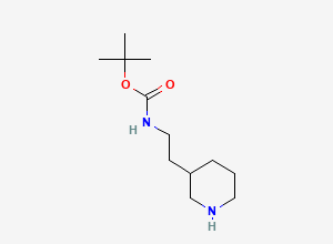 Two-dimensional chemical structure of tert-butyl N-[2-(piperidin-3-yl)ethyl]carbamate