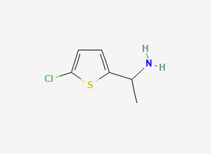 Two-dimensional chemical structure of 1-(5-Chlorothien-2-yl)ethanamine