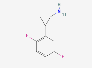 Two-dimensional chemical structure of 2-(2,5-Difluorophenyl)cyclopropan-1-amine