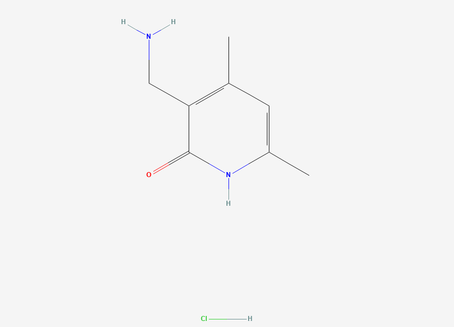 Two-dimensional chemical structure of 3-(Aminomethyl)-4,6-dimethyl-1,2-dihydropyridin-2-one hydrochloride