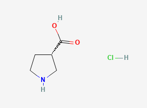 Two-dimensional chemical structure of (S)-Pyrrolidine-3-carboxylic acid hydrochloride