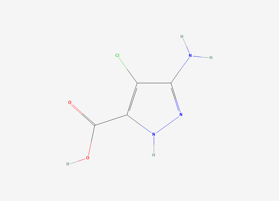 Two-dimensional chemical structure of 3-amino-4-chloro-1H-pyrazole-5-carboxylic acid