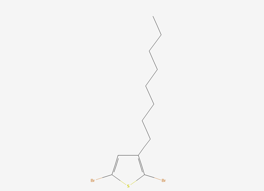 Two-dimensional chemical structure of 2,5-Dibromo-3-octylthiophene