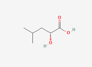 Two-dimensional chemical structure of DL-2-Hydroxy-4-Methyl Pentanoic acid/ D-leucic acid, CAS 20312-37-2