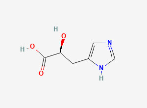 Two-dimensional chemical structure of (S)-2-hydroxy-3-(1H-imidazol-4-yl)propanoic acid