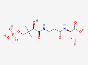 Two-dimensional chemical structure of N-((R)-4-phosphopantothenoyl)-L-cysteine