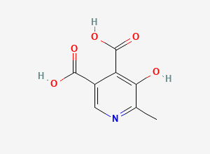 Two-dimensional chemical structure of 5-Hydroxy-6-methyl-3,4-pyridinedicarboxylic acid, CAS 479-30-1