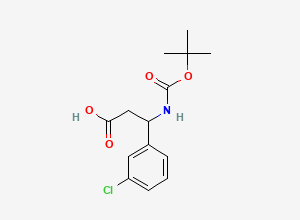 Two-dimensional chemical structure of 3-Tert-butoxycarbonylamino-3-(3-chlorophenyl)propionic acid