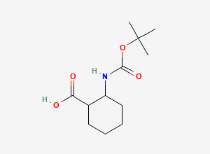 Two-dimensional chemical structure of 2-((tert-Butoxycarbonyl)amino)cyclohexanecarboxylic acid