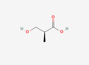 Two-dimensional chemical structure of (S)-3-hydroxyisobutyric acid