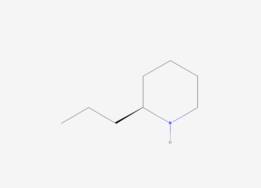 Two-dimensional chemical structure of (+)-Coniine
