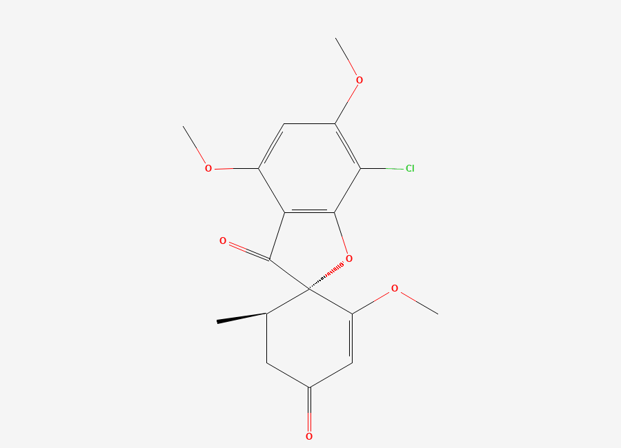 Two-dimensional chemical structure of Griseofulvin, CAS 126-07-8