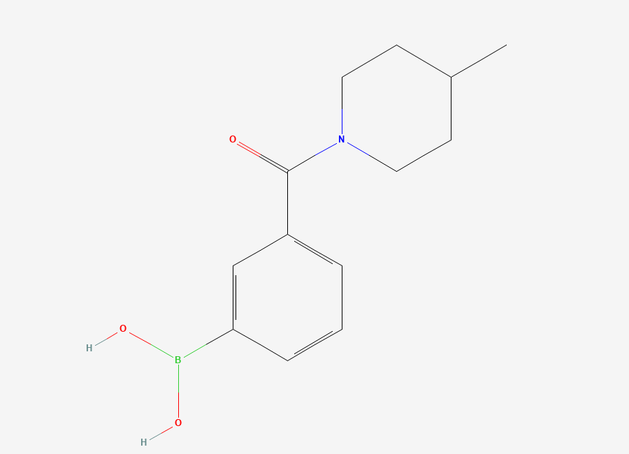 Two-dimensional chemical structure of (3-(4-Methylpiperidine-1-carbonyl)phenyl)boronic acid